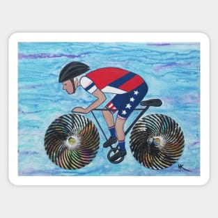 Bicycle Race by Harriette Knight Sticker